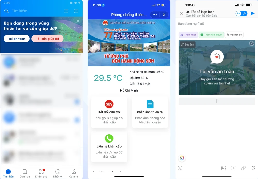 tim-kime-tro-giup-trong-vung-mua-bao-nho-zalo tìm kiếm trợ giúp trong vùng mưa bão bằng zalo