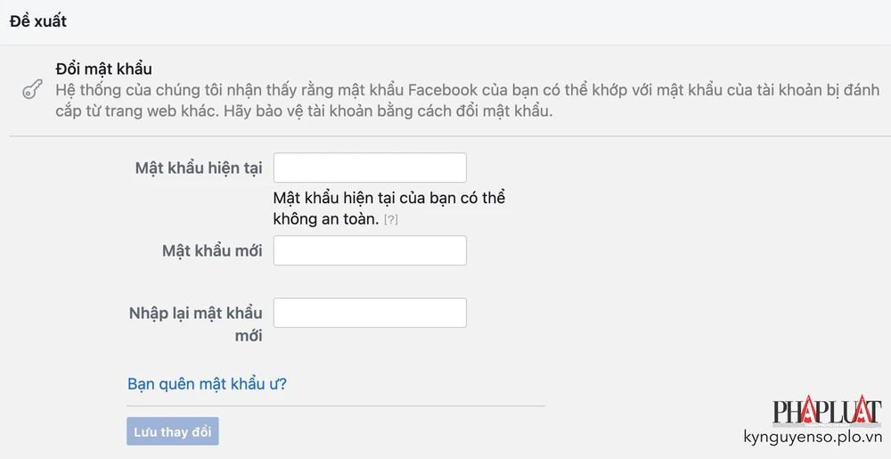 Đặt mật khẩu mạnh cho Facebook. Ảnh: TIỂU MINH