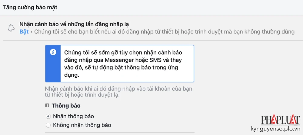 Nhận cảnh báo về những lần đăng nhập lạ. Ảnh: TIỂU MINH