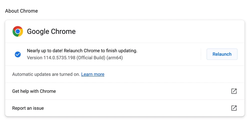Cập nhật trình duyệt Google Chrome 115. Ảnh: TIỂU MINH