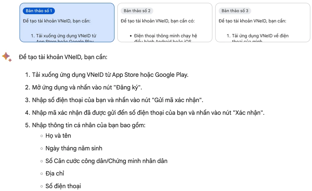 Google Bard cung cấp gợi ý, cảm hứng. Ảnh: TIỂU MINH