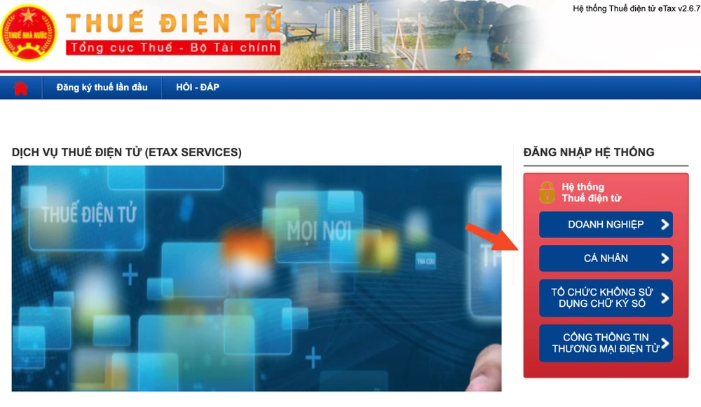 Truy cập vào trang web Thuế điện tử. Ảnh: TIỂU MINH