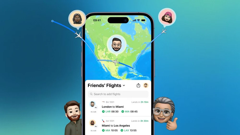 chia sẻ thông tin chuyến bay với bạn bè