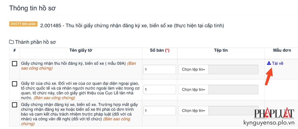 cung-cap-cac-giay-to-can-thiet-khi-lam-thu-tuc-thu-hoi-bien-so-xe Cung cấp đầy đủ các giấy tờ được yêu cầu. Ảnh: MINH HOÀNG