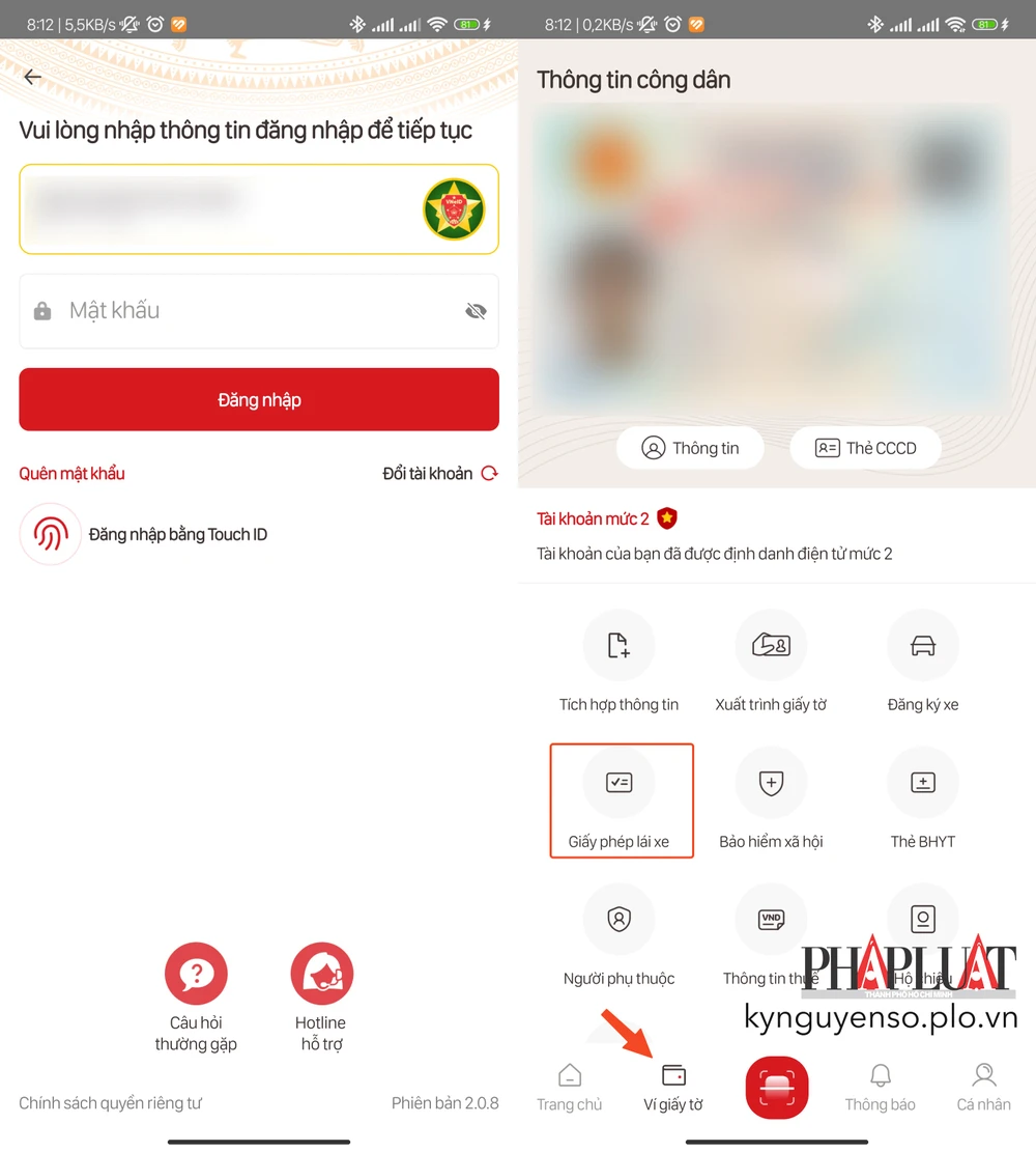 Đăng nhập vào ứng dụng VNeID. Ảnh: MINH HOÀNG