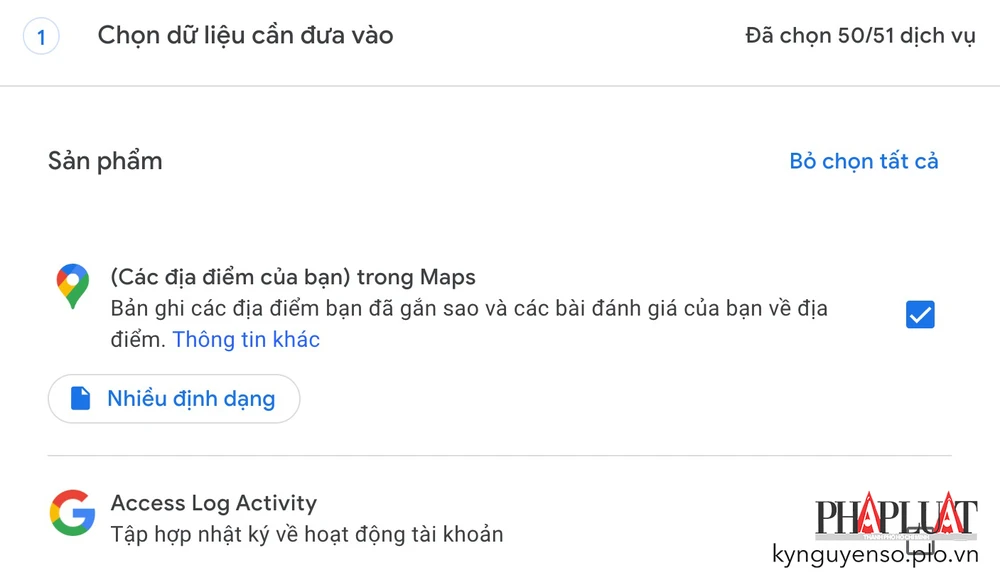 Tải dữ liệu cá nhân về máy tính, điện thoại bằng Google Takeout. Ảnh: TIỂU MINH