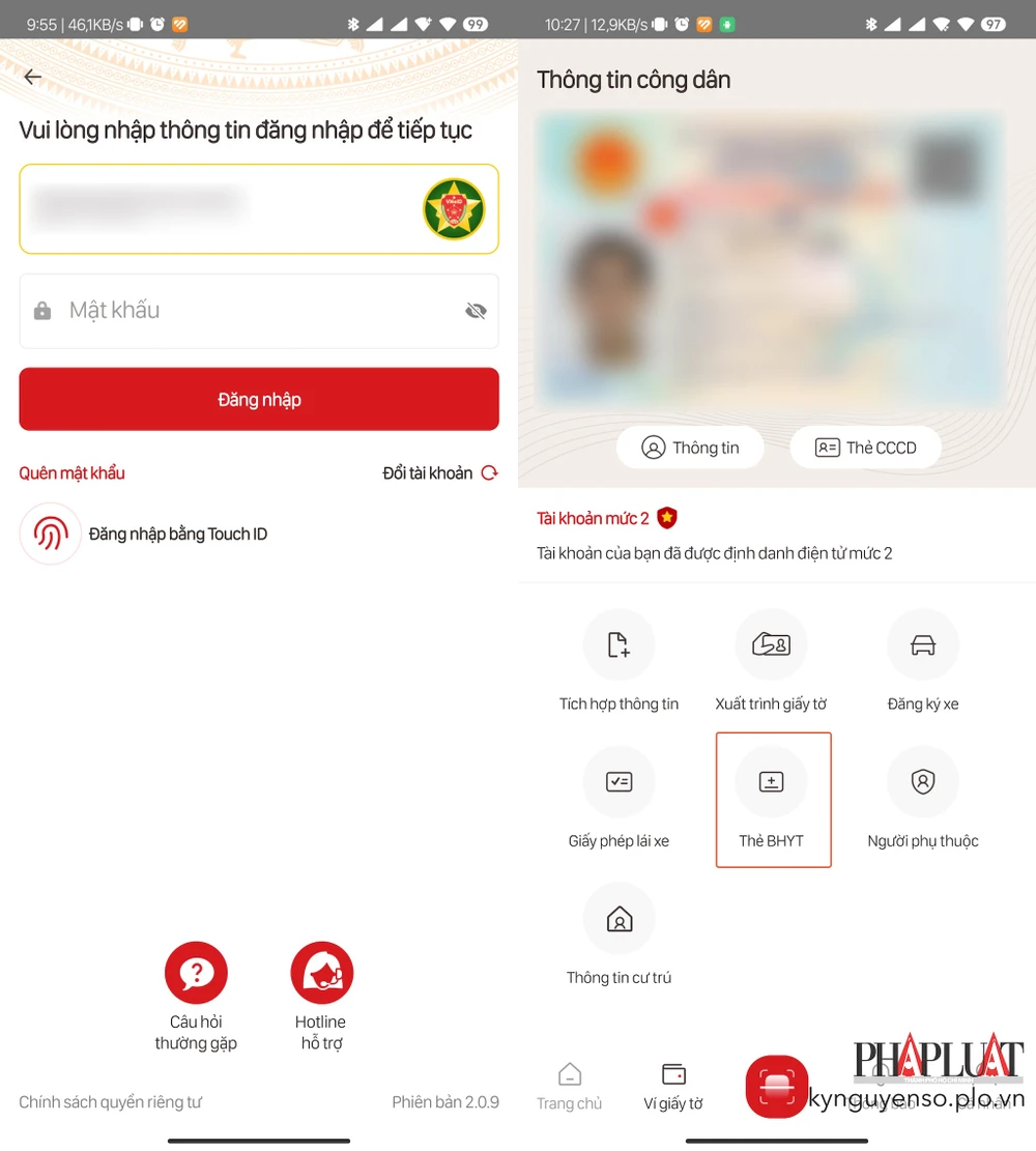 Đăng nhập tài khoản VNeID. Ảnh: MINH HOÀNG