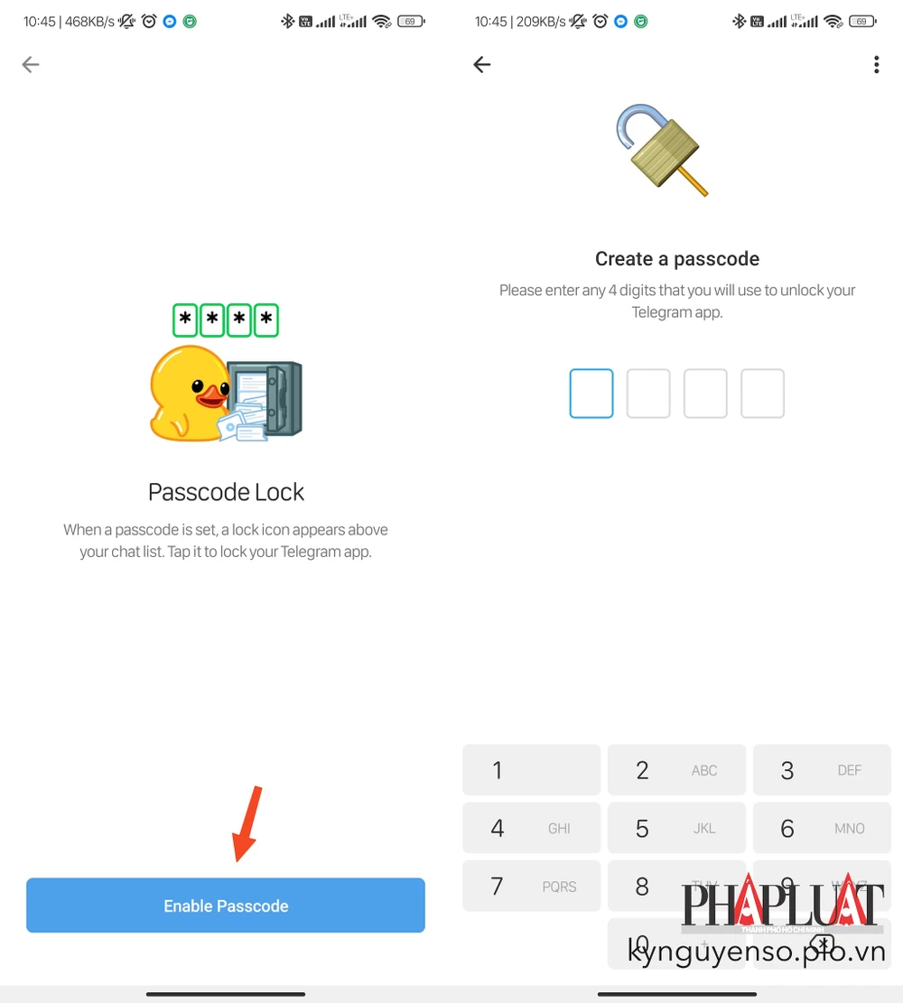 dat-passcode-cho-telegram Thiết lập mật mã để hạn chế người khác mở Telegram trái phép. Ảnh: MINH HOÀNG