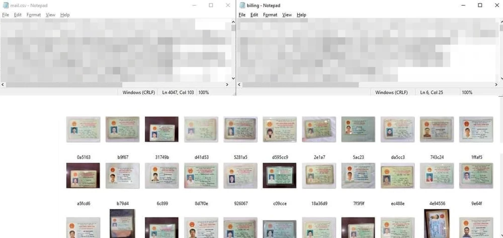 Nhiều thông tin liên quan đến CMND, CCCD bị rò rỉ. Ảnh: TIỂU MINH