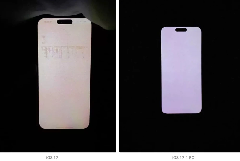 Bản cập nhật iOS 17.1 giúp sửa lỗi màn hình trên iPhone 15 Pro Max. Ảnh: Reddit