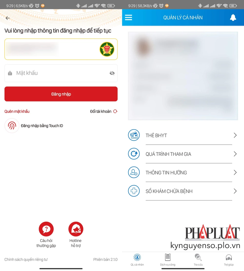 Đăng nhập VssID bằng tài khoản VNeID nhanh hơn. Ảnh: MINH HOÀNG
