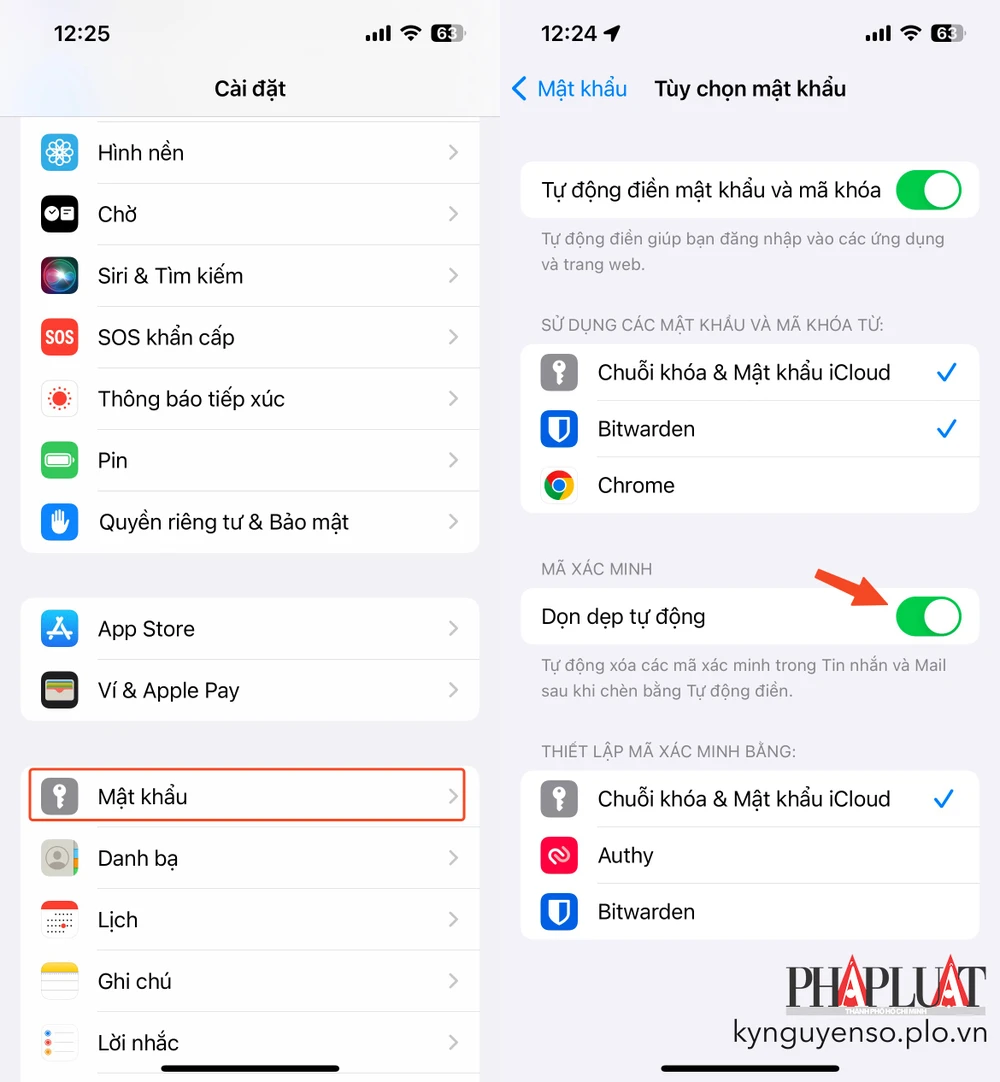 Xóa mã xác thực 2 lớp tự động. Ảnh: TIỂU MINH