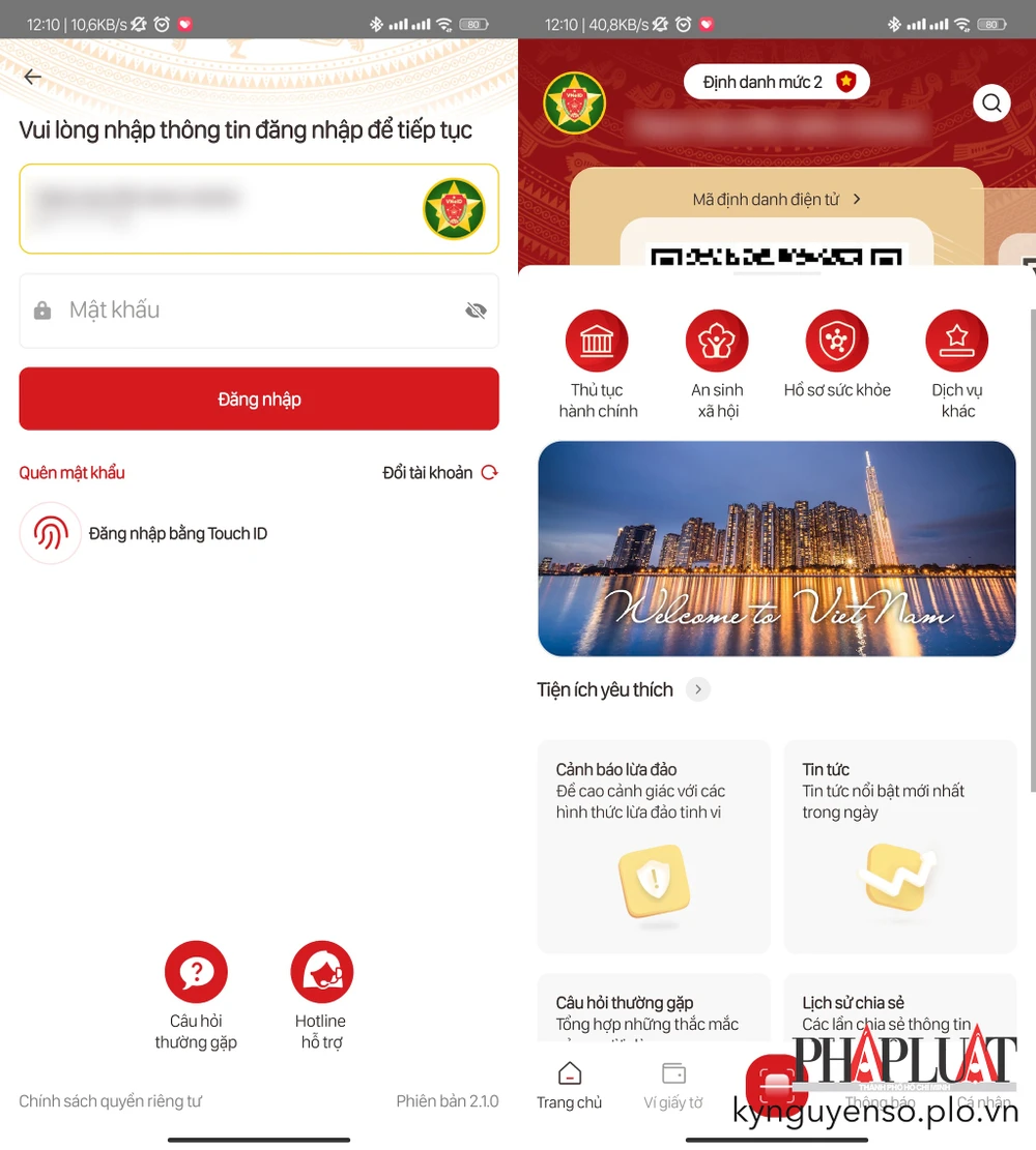 Đăng nhập vào VNeID bằng tài khoản tương ứng. Ảnh: MINH HOÀNG