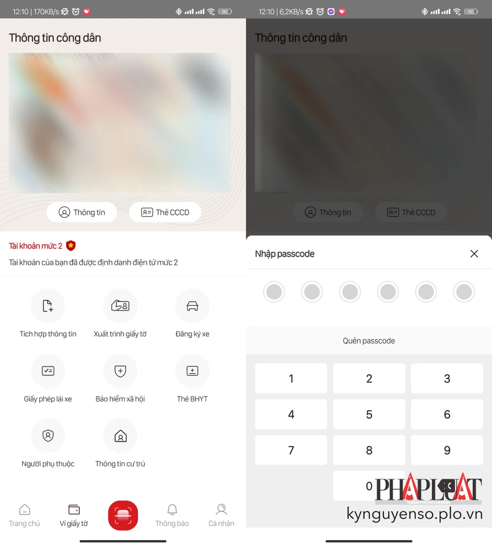 Truy cập vào mục Bảo hiểm xã hội trong mục Ví giấy tờ. Ảnh: MINH HOÀNG