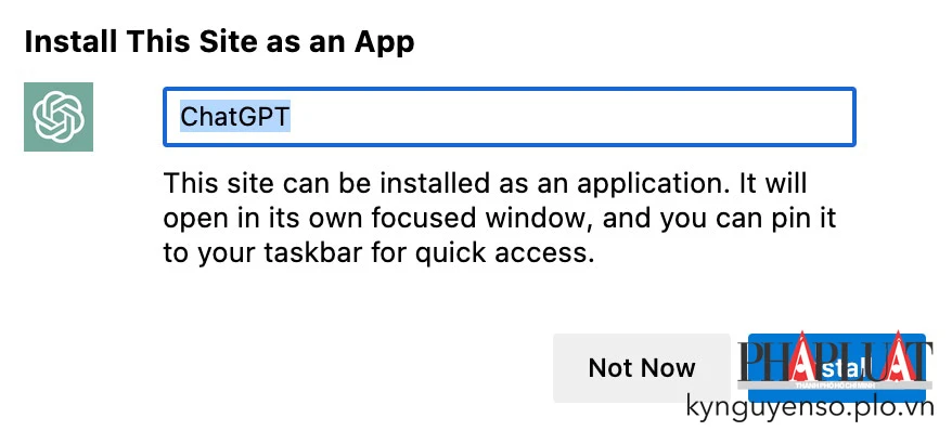 Biến ChatGPT thành ứng dụng bằng trình duyệt Edge. Ảnh: TIỂU MINH