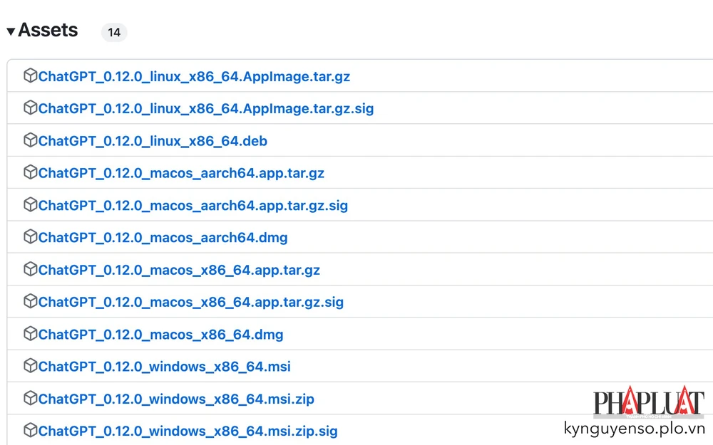 Tải xuống bản cài đặt ChatGPT tương ứng. Ảnh: TIỂU MINH