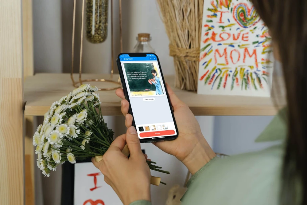 Cách tạo thiệp 20-11 online bằng Zalo. Ảnh: MINH HOÀNG