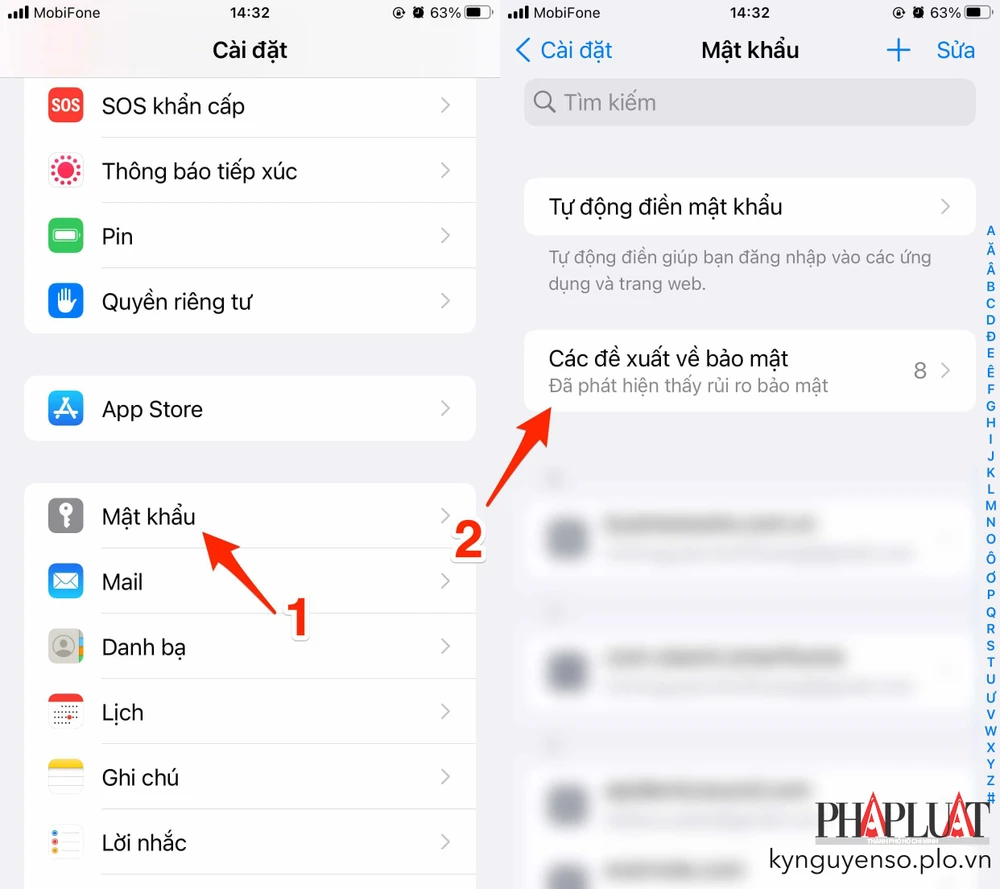 Quản lý mật khẩu trên iPhone. Ảnh: MINH HOÀNG