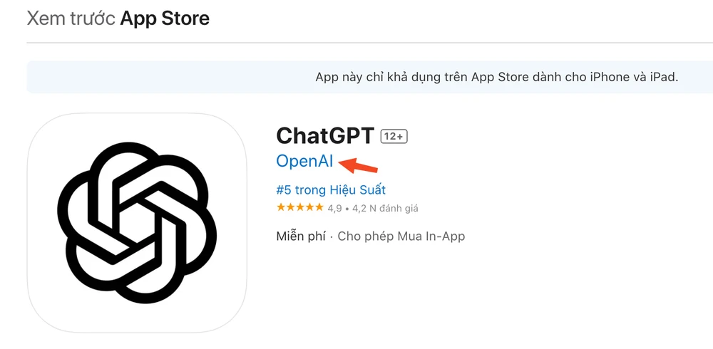 Cài đặt hoặc cập nhật ChatGPT do OpenAI phát triển lên phiên bản mới nhất. Ảnh: MINH HOÀNG