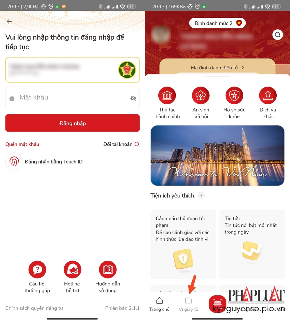 Cập nhật VNeID và đăng nhập bằng tài khoản tương ứng. Ảnh: MINH HOÀNG
