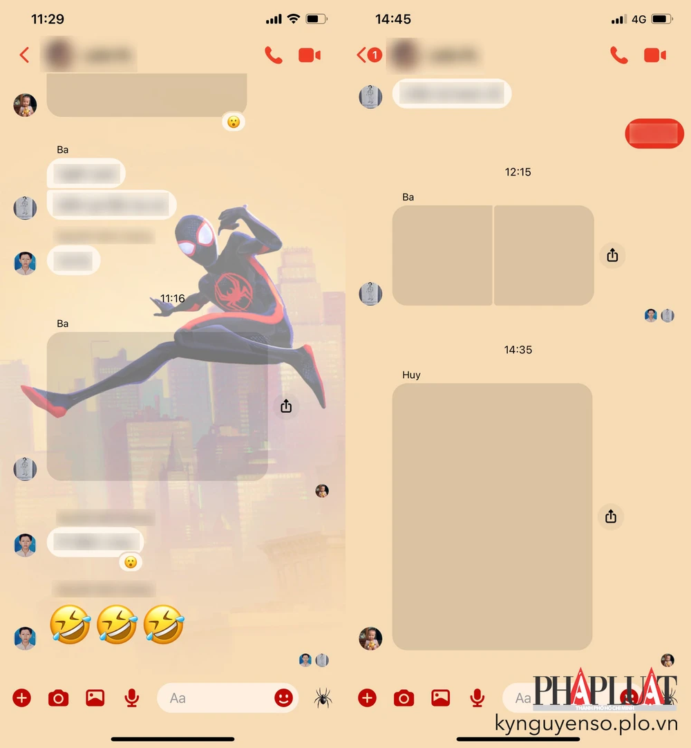 Ứng dụng Messenger không gửi được tin nhắn, không hiển thị hình ảnh. Ảnh: TIỂU MINH