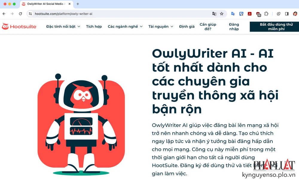 OwlyWriter thích hợp với những người sáng tạo nội dung trên mạng xã hội. Ảnh: TIỂU MINH