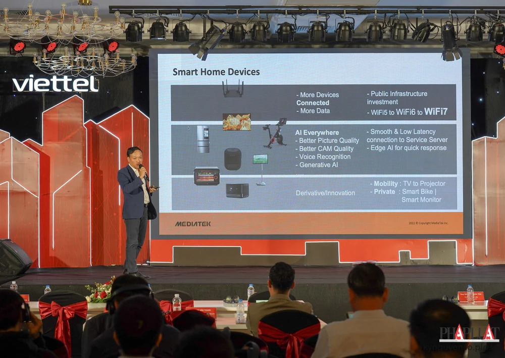 Ông Phạm Lê Ngọc Châu, Giám đốc kinh doanh MediaTek Việt Nam chia sẻ về thị trường nhà thông minh tại Việt Nam. Ảnh: TIỂU MINH