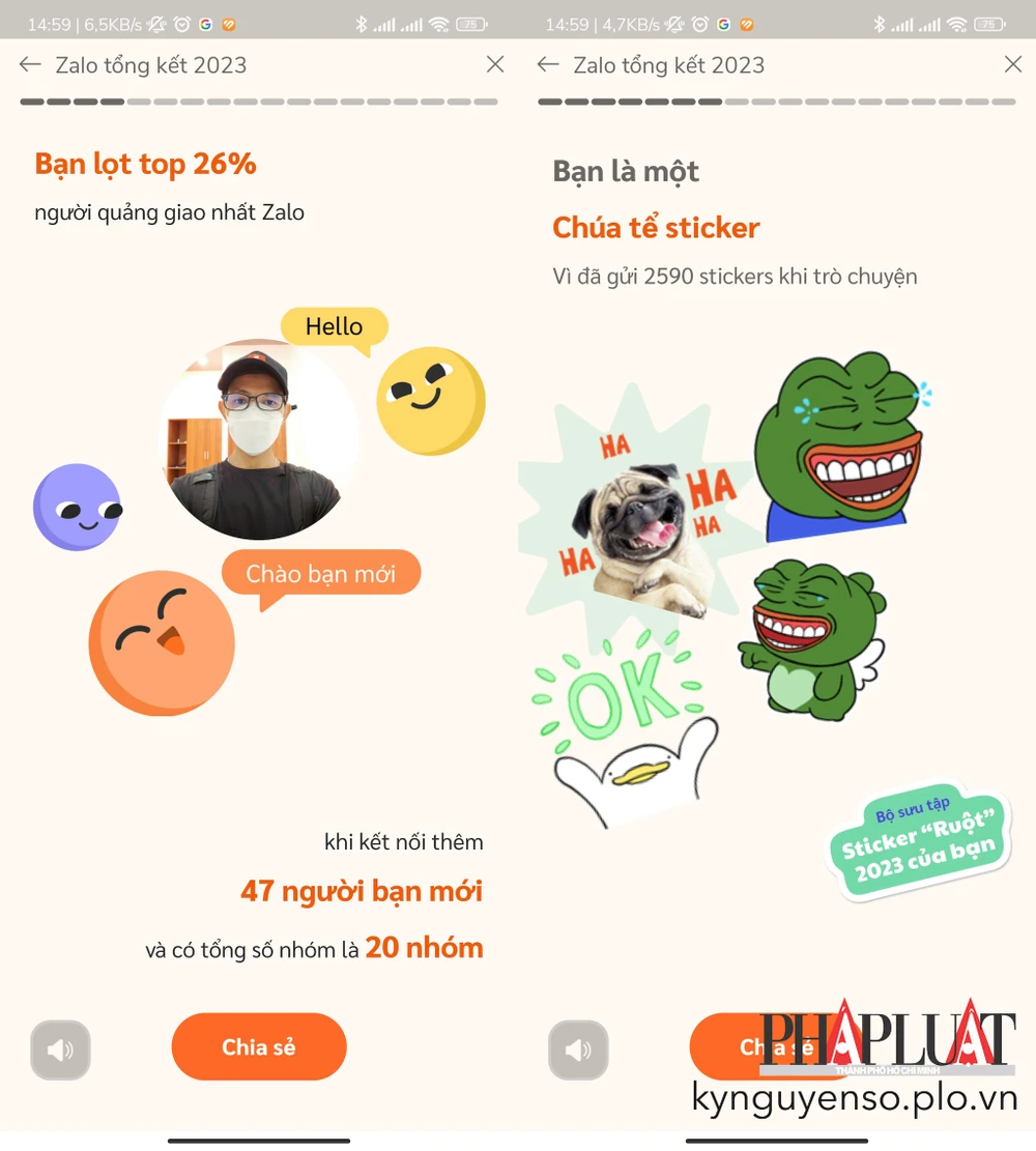 Cách sử dụng tính năng nhìn lại 1 năm trên Zalo. Ảnh: MINH HOÀNG