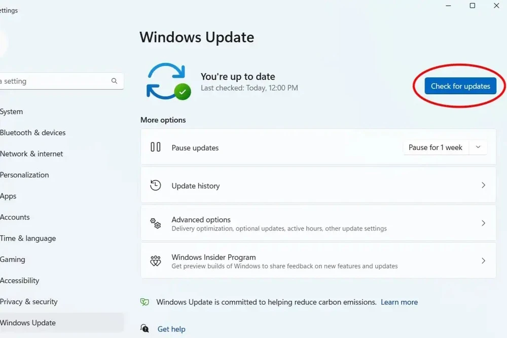 Cập nhật bảo mật trên Windows.