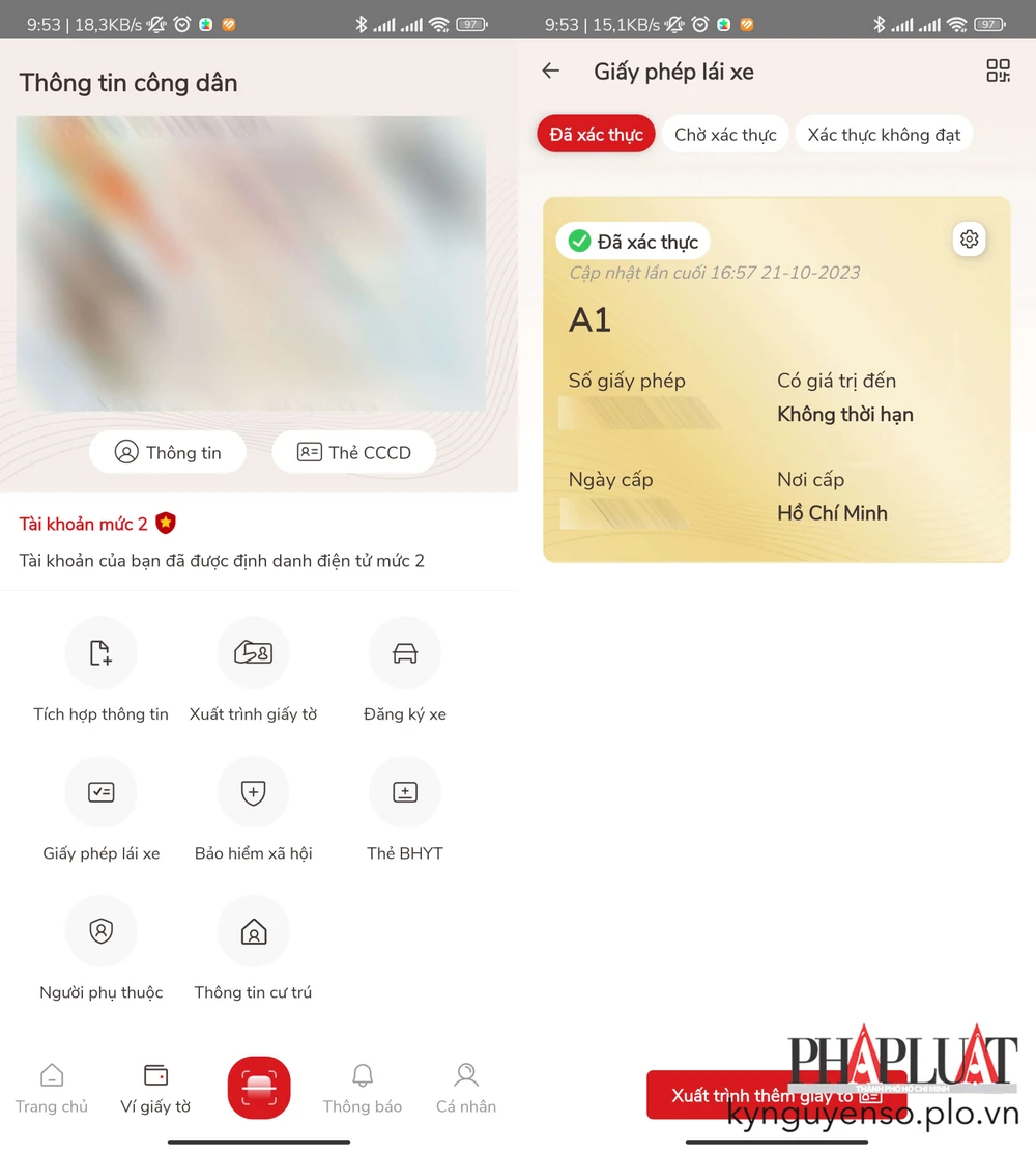 Tra cứu thông tin GPLX bằng VNeID. Ảnh: MINH HOÀNG