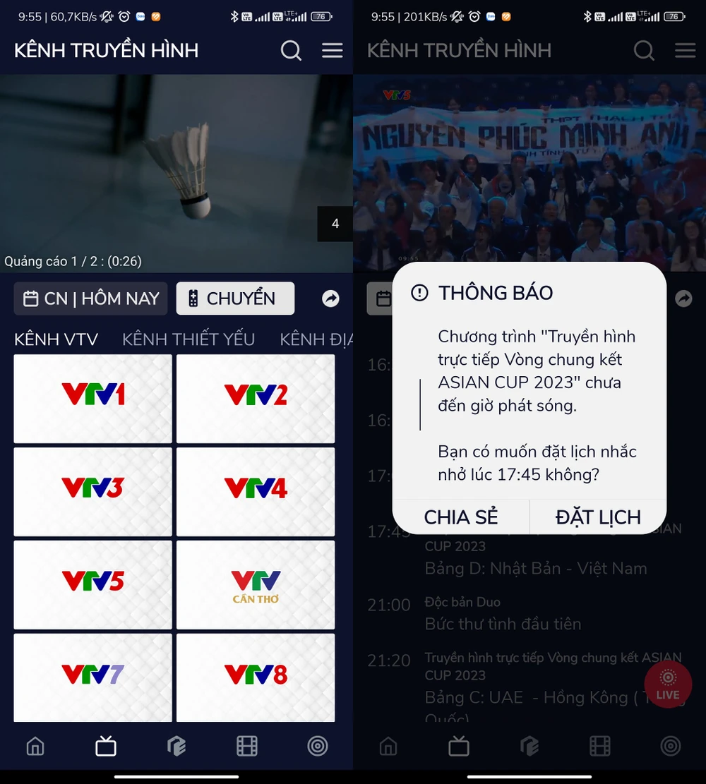 Cách xem trận Việt Nam và Nhật Bản tại Asian Cup 2023. Ảnh: MINH HOÀNG