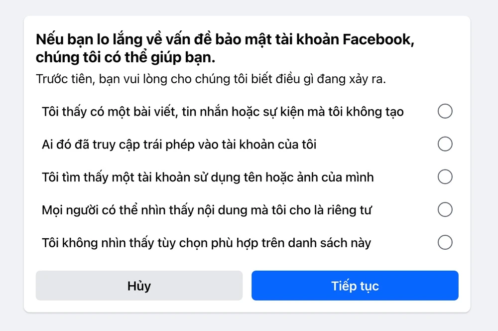 Báo cáo khi bị hack tài khoản mạng xã hội. Ảnh: TIỂU MINH