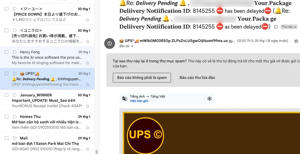 Không nhấp vào các liên kết đáng ngờ trong email. Ảnh: TIỂU MINH