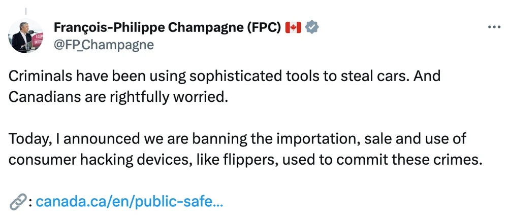 Chính phủ Canada cấm nhập khẩu, bán và sử dụng các thiết bị hack như Flipper Zero