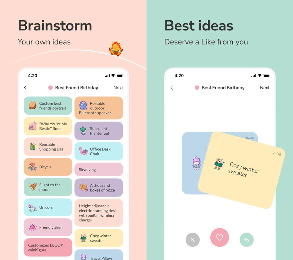 Brainstorm: Creativity Trainer hỗ trợ bạn đưa ra các ý tưởng mới. Ảnh chụp màn hình
