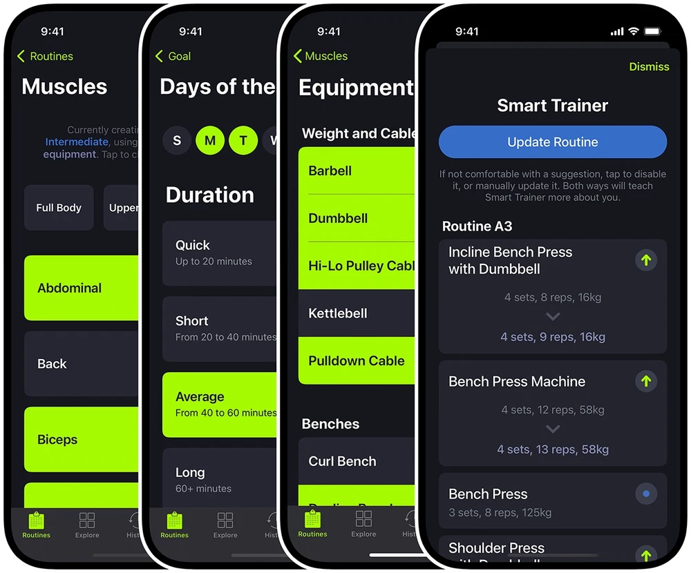 SmartGym cung cấp hàng trăm bài tập luyện khác nhau. Ảnh: SmartGym