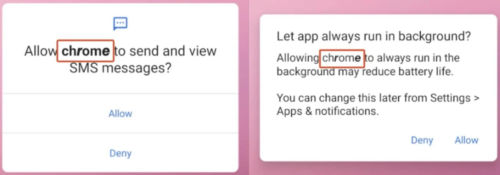 Xloader gửi yêu cầu cấp phép giả mạo trông giống như chúng đến từ Google Chrome. Ảnh: McAfee