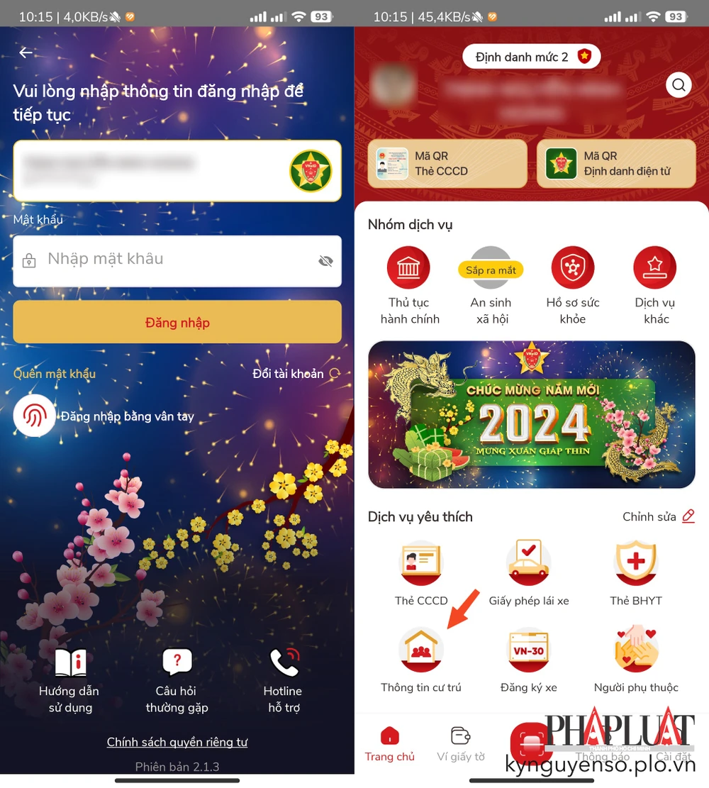 Đăng nhập VNeID trên điện thoại. Ảnh: MINH HOÀNG