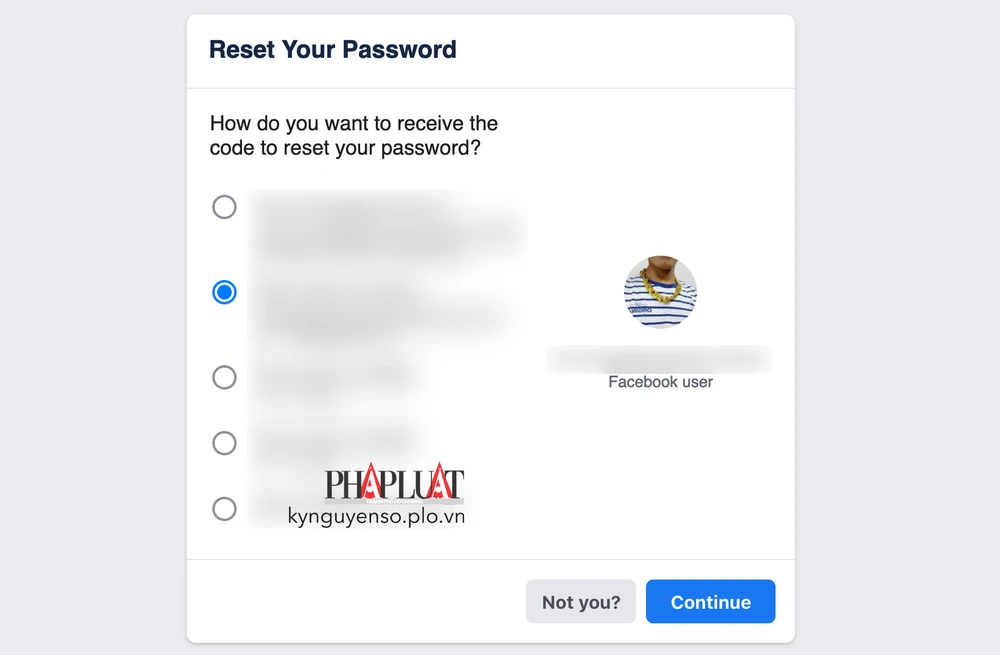 Chọn cách nhận mã khôi phục qua email. Ảnh: TIỂU MINH