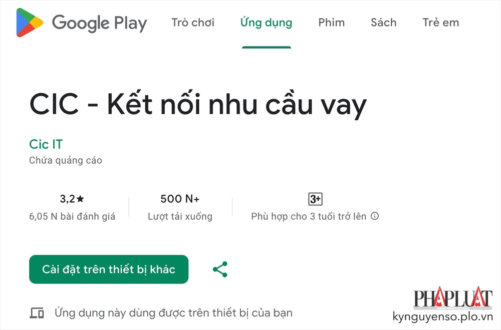 Cài đặt ứng dụng CIC trên điện thoại. Ảnh: TIỂU MINH
