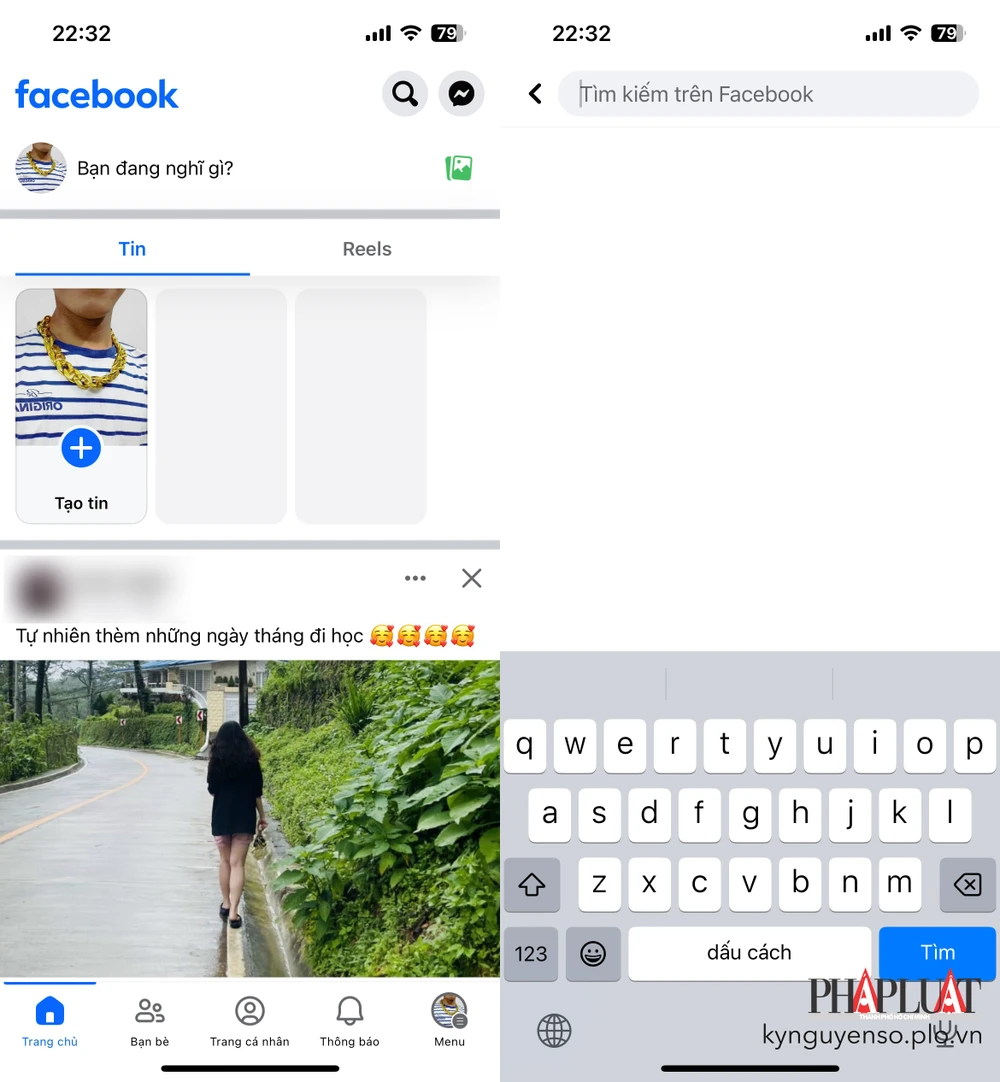 Facebook không hiển thị Story, ảnh bìa biến mất. Ảnh: TIỂU MINH