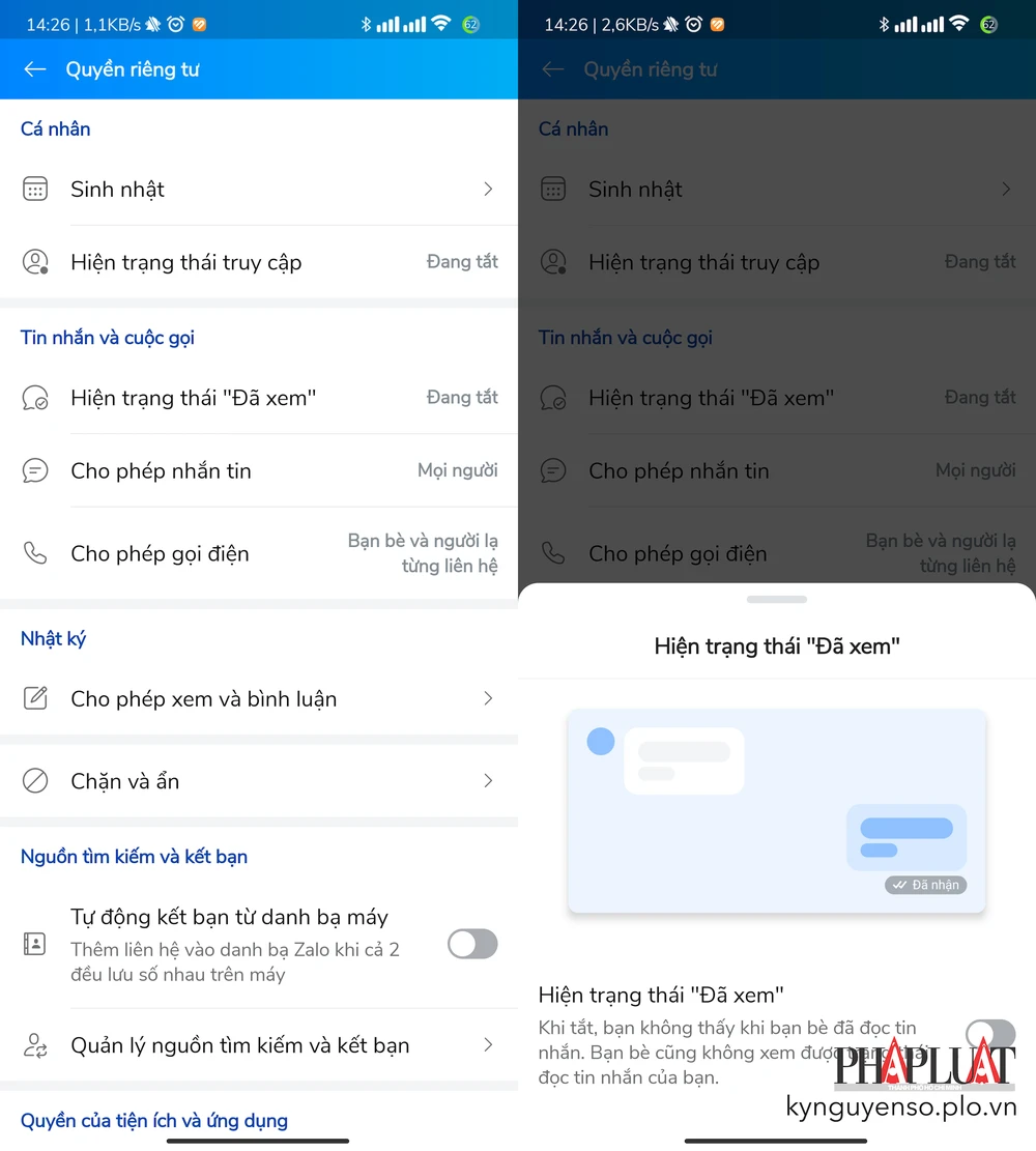 Cách đọc tin nhắn Zalo mà người khác không biết. Ảnh: MINH HOÀNG