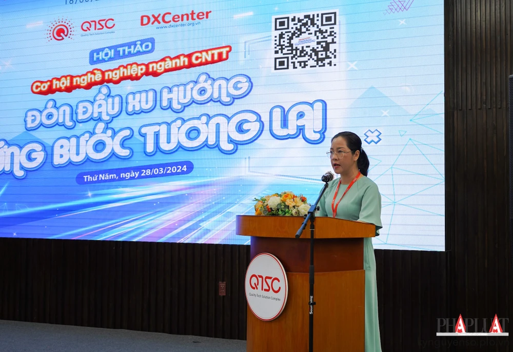 Bà Phạm Thị Kim Phượng, Phó Giám đốc QTSC, đơn vị tổ chức hội thảo. Ảnh: TIỂU MINH