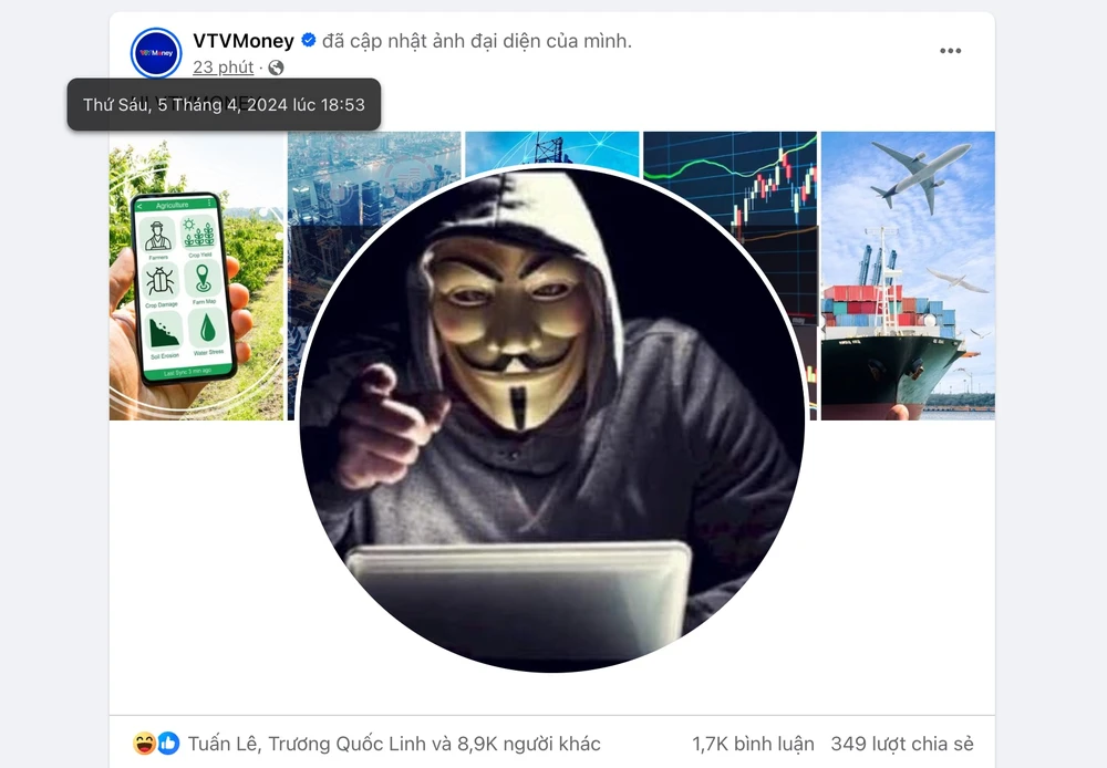 Fanpage VTVMoney bất ngờ đổi ảnh đại diện. Ảnh chụp màn hình
