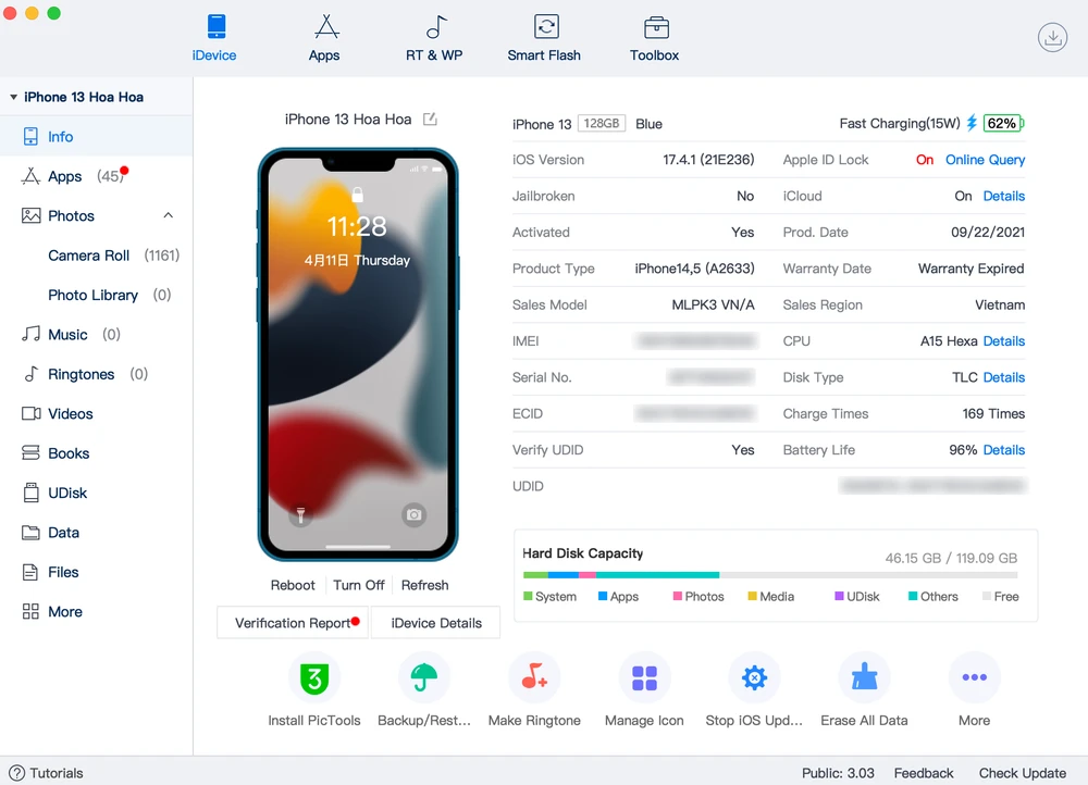 Tin công nghệ 11-4: Phiên bản 3uTools cho Mac. Ảnh: TIỂU MINH