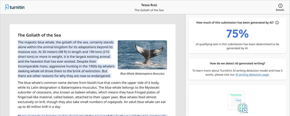 Tin công nghệ 16-4: Nhiều sinh viên sử dụng AI để viết bài luận. Ảnh minh họa: Turnitin
