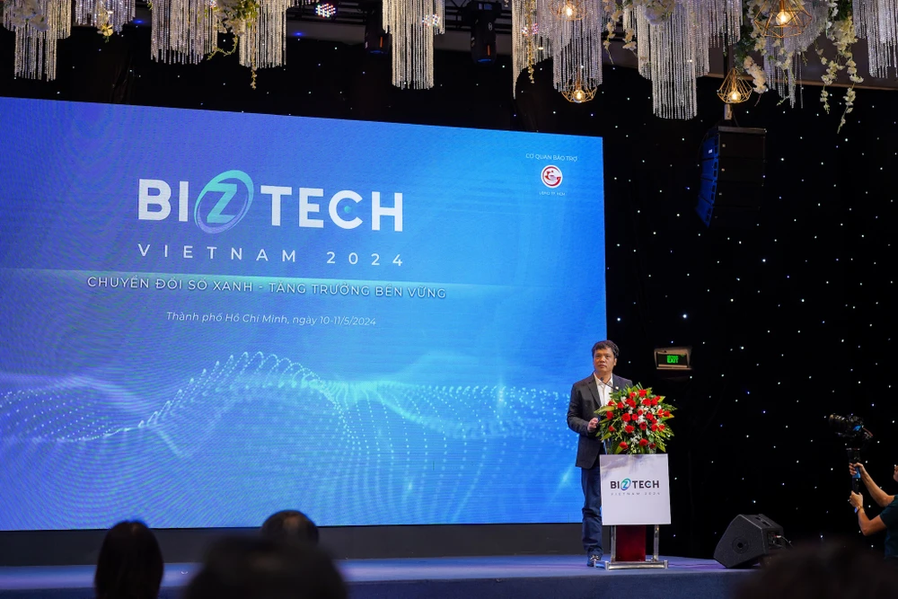 Ông Nguyễn Văn Khoa, Chủ tịch VINASA phát biểu khai mạc Biztech Việt Nam 2024. Ảnh: TIỂU MINH
