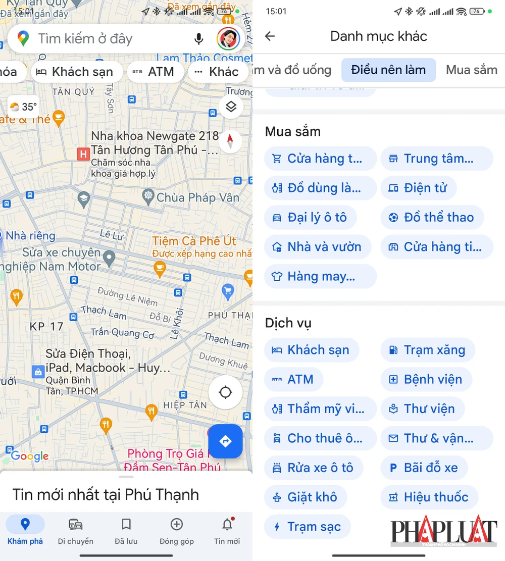 Cập nhật ứng dụng Google Maps lên phiên bản mới nhất. Ảnh: MINH HOÀNG