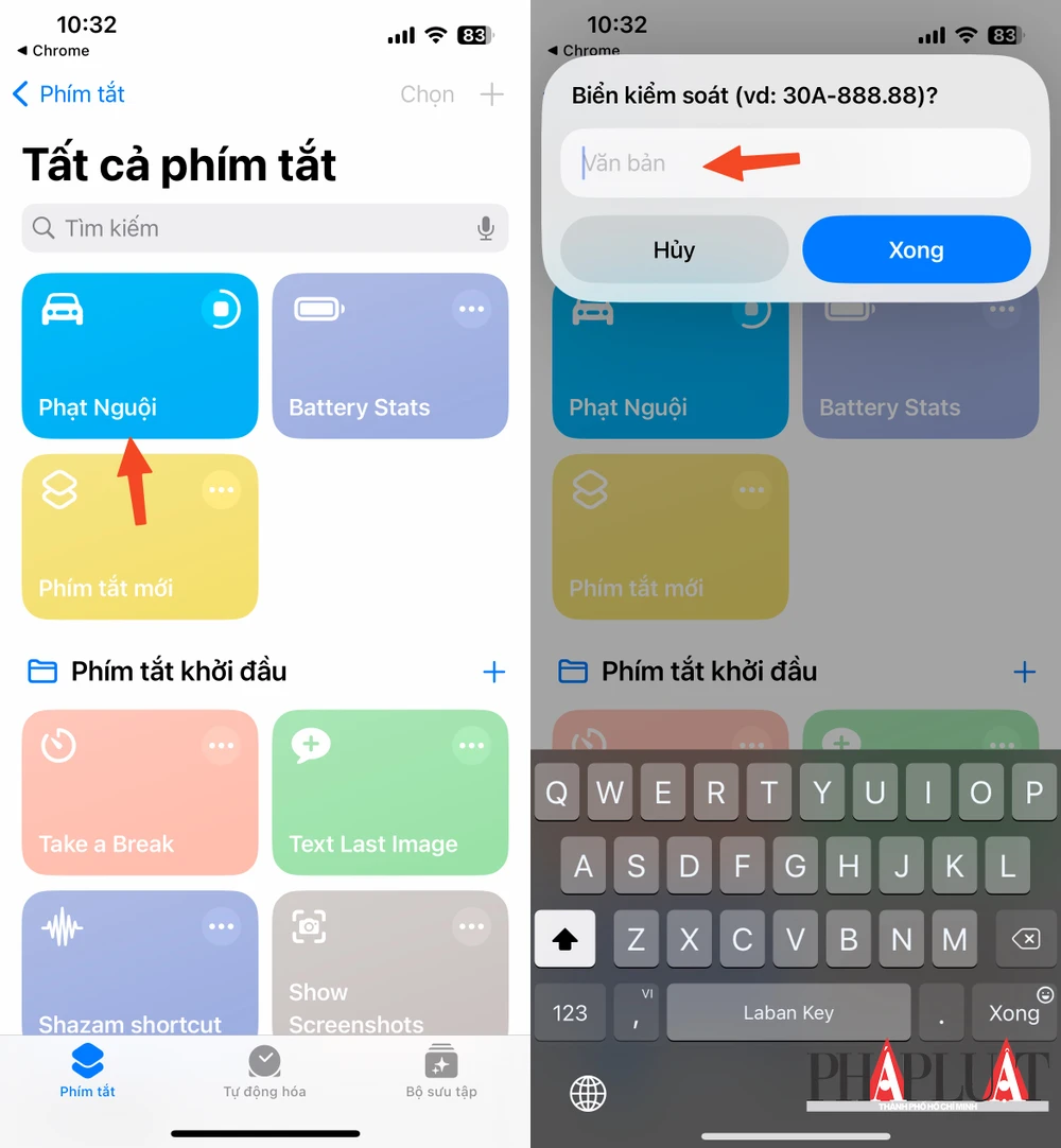 Nhập biển số xe để tra cứu phạt nguội toàn quốc. Ảnh: MINH HOÀNG