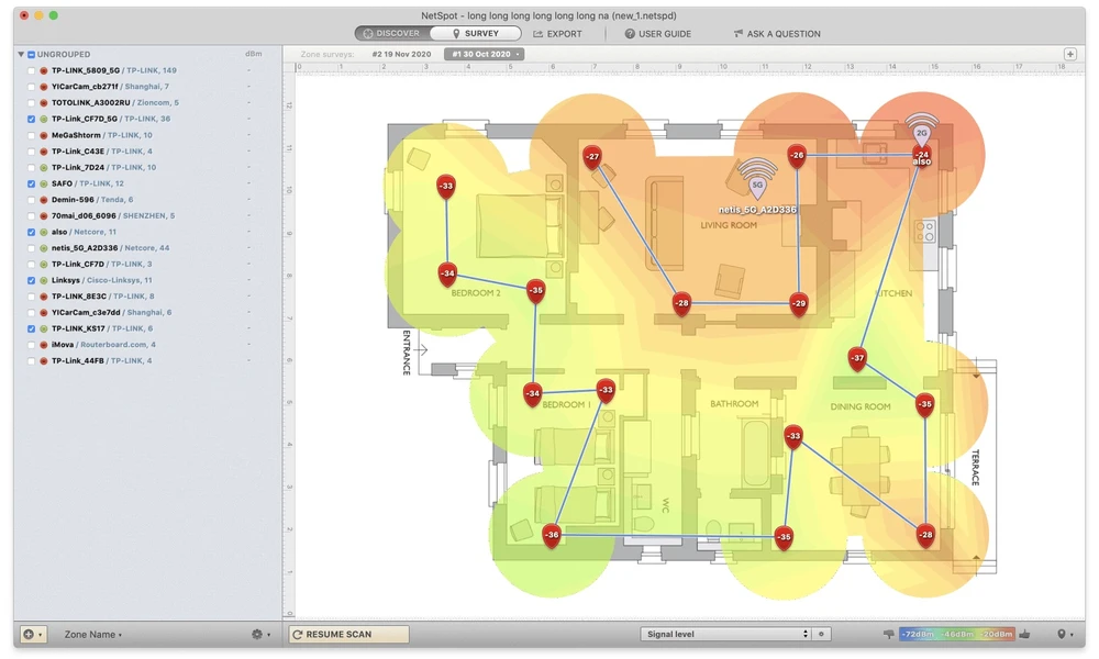 Lập bản đồ vùng phủ sóng WiFi bằng NetSpot. Ảnh minh họa